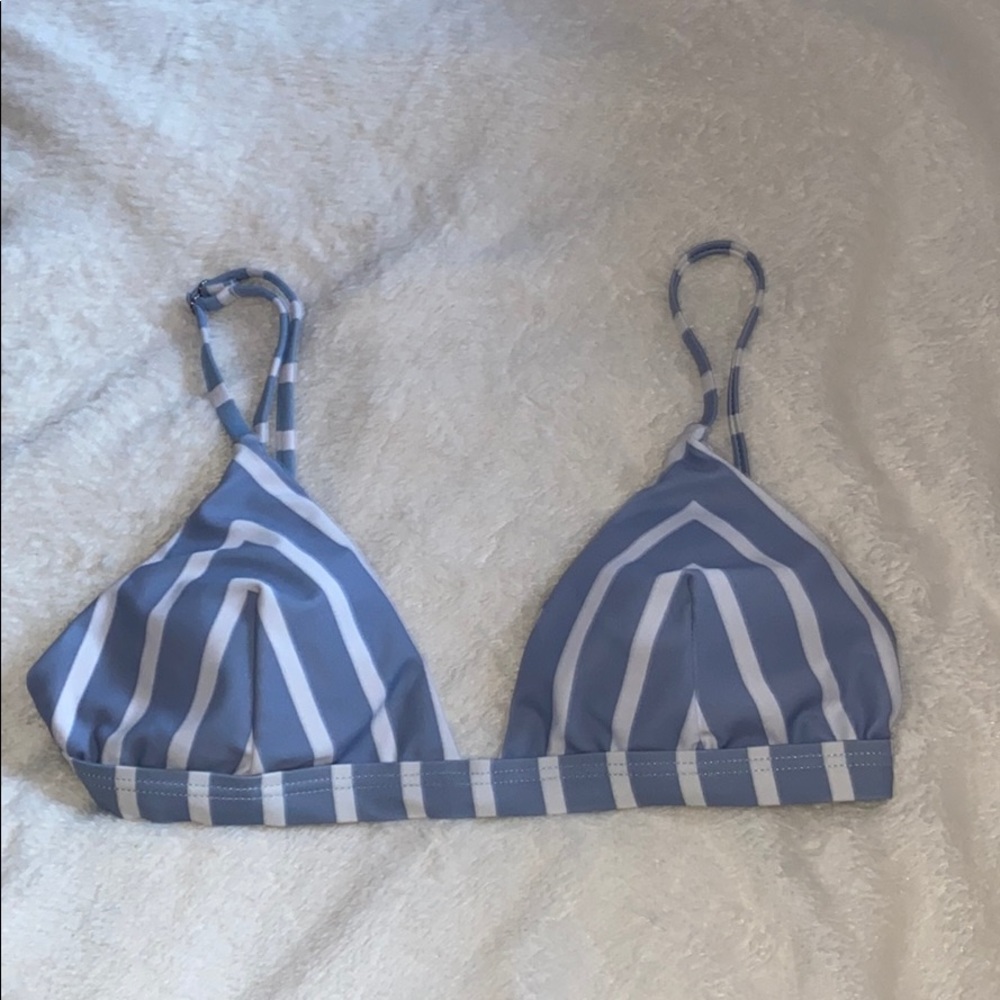 Stripped blue & white bikini top
